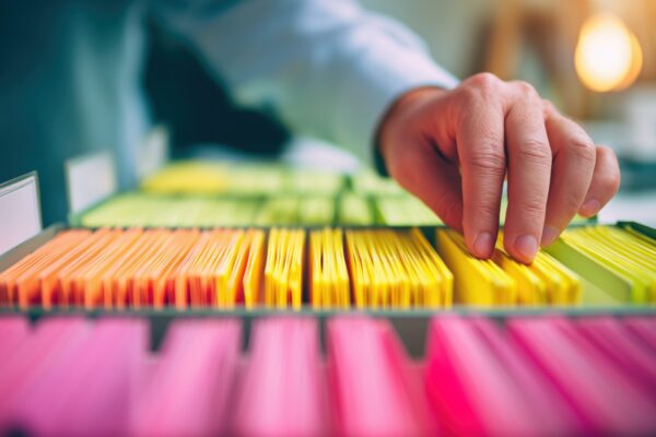 main qui recherche dans des dossier de diff&eacute;rents couleurs