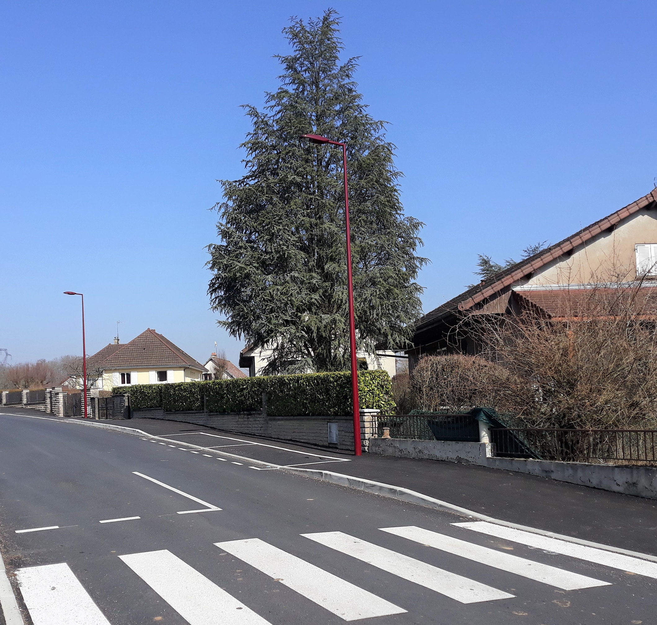 Foucherans après l'enfouissement des lignes électriques